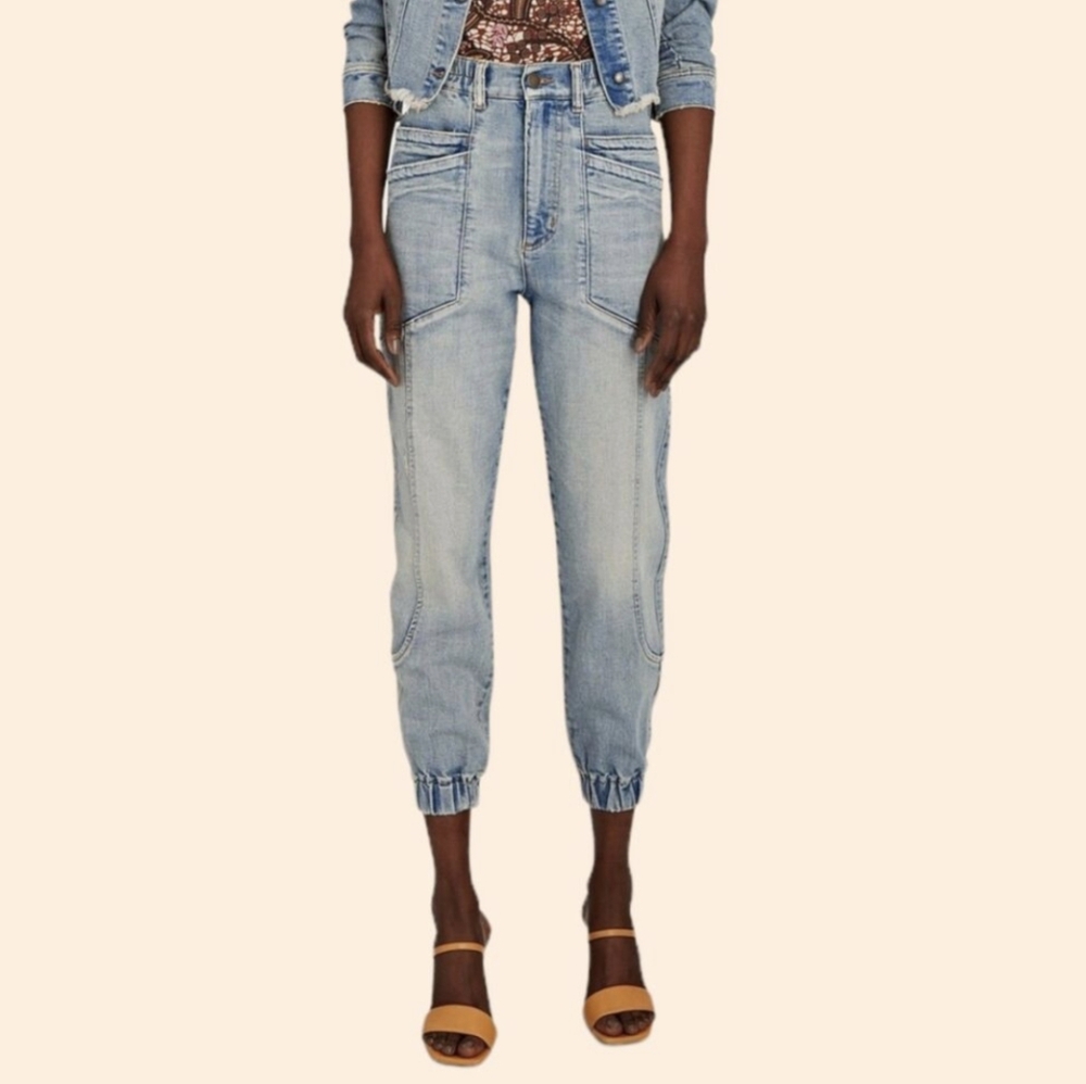 Retrofete Light Blue Cropped Denim Pants